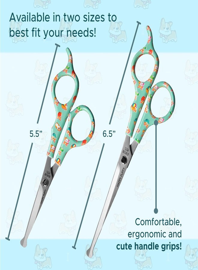 Kenchii Happy Puppy Ball Tip Shears for Dogs | Pet Grooming Essentials | Stainless Steel Trimming Scissors With Safety Blunt Tip | Dog Grooming Tools | 5.5 In - Image 3
